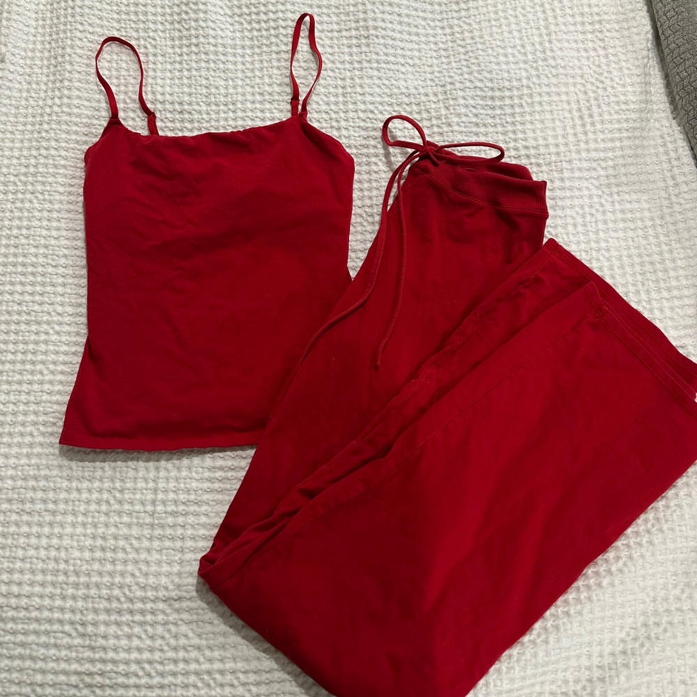 SKIMS Red Women's Pajama Set